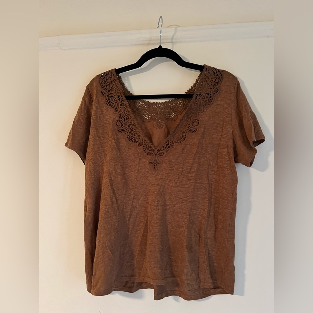 Sezane Mina T-Shirt L Coffee